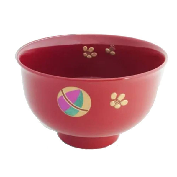Isuke Japanese Lacquered Soup Bowls Temari Ball Design (Set of 2)