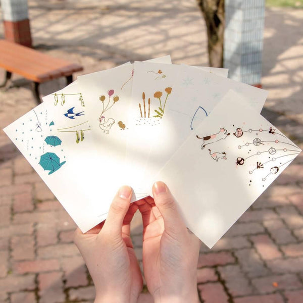 June Seasonal Foil Stamped Postcard Rainy Day Design