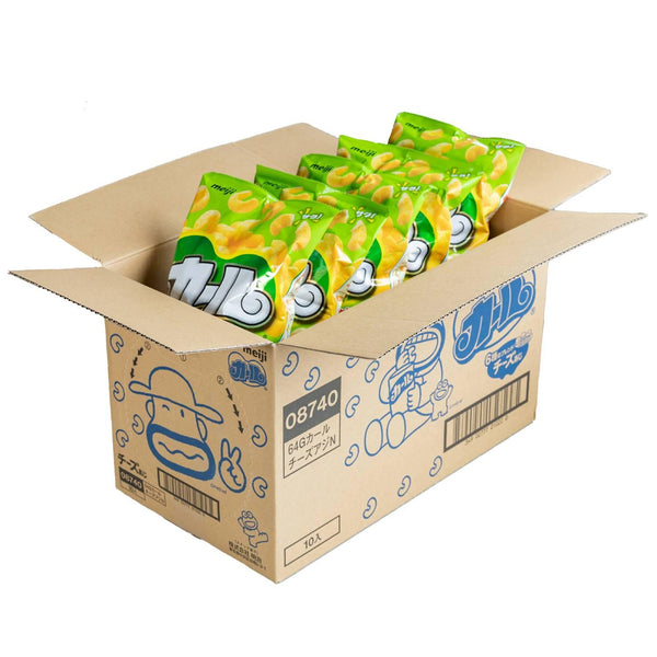 Meiji Karl Cheese Curls Corn Puff Snack (Boîte de 10 sachets)