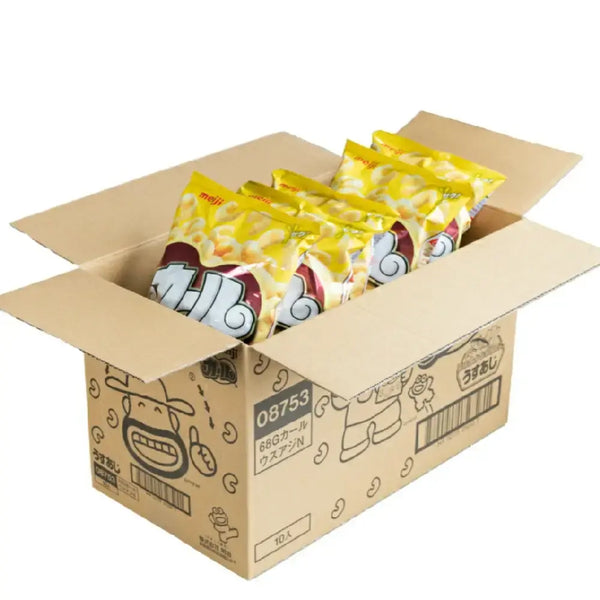 Meiji Karl Snack Curls Puff Curls Légèrement Salé (Boîte de 10 Sachets)
