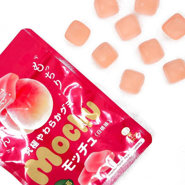 Mikakuto Mochu White Peach Flavor Chewy Gummy Candy 45g (Pack of 5)