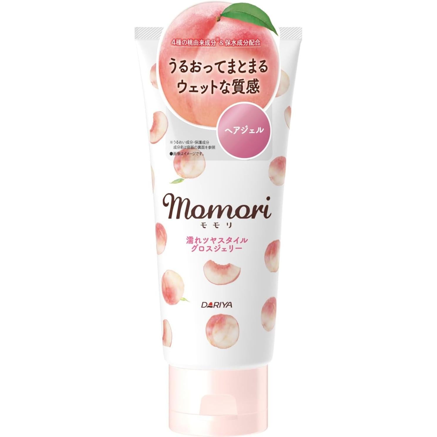 Momori Non-Sticky Jelly Styling Gel for Wet Hair Look Peach Scent 120g