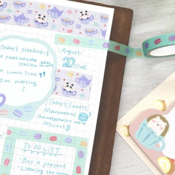 Saien Sticky Notes Cute Teacup Hedgehog Design 30 Sheets