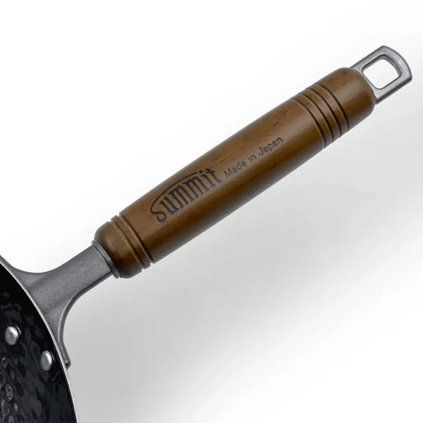 Summit Diamond-Hammered Iron Beijing Wok with Wooden Handle