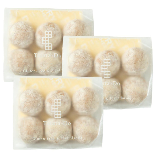 Tatatado Gluten Free Wasanbon Sugar Cookie Balls 6 Pieces (Pack of 3)