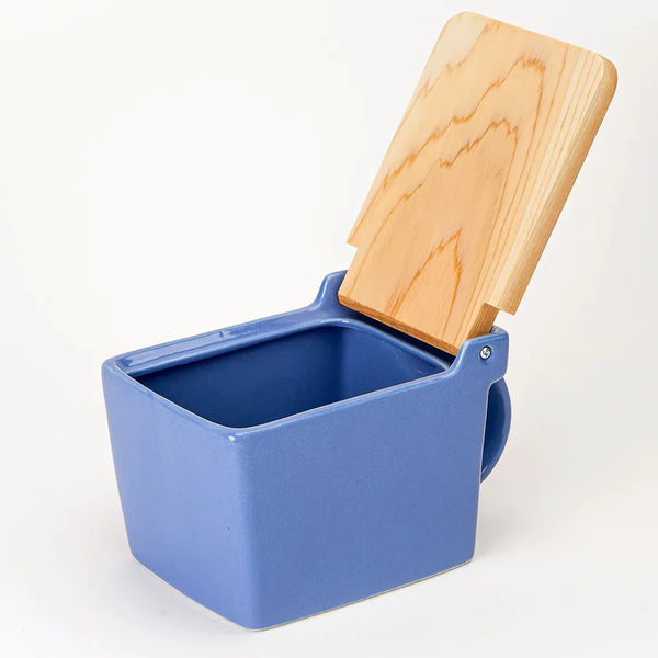 Zero Japan Salt Box Ceramic Kitchen Container Blueberry 420ml